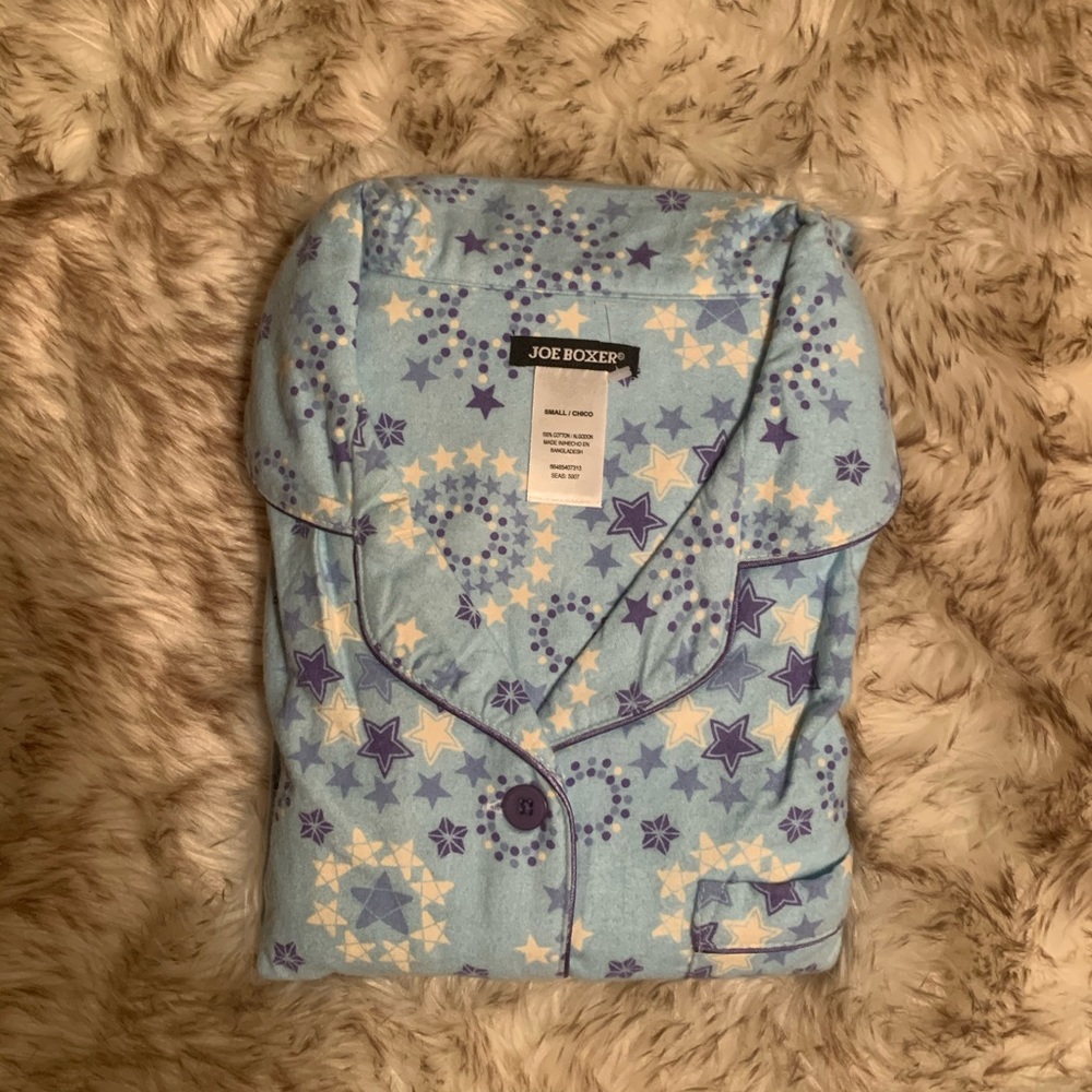 New Joe Boxer Flannel Star ⭐️ Pajama Set Sz Small
